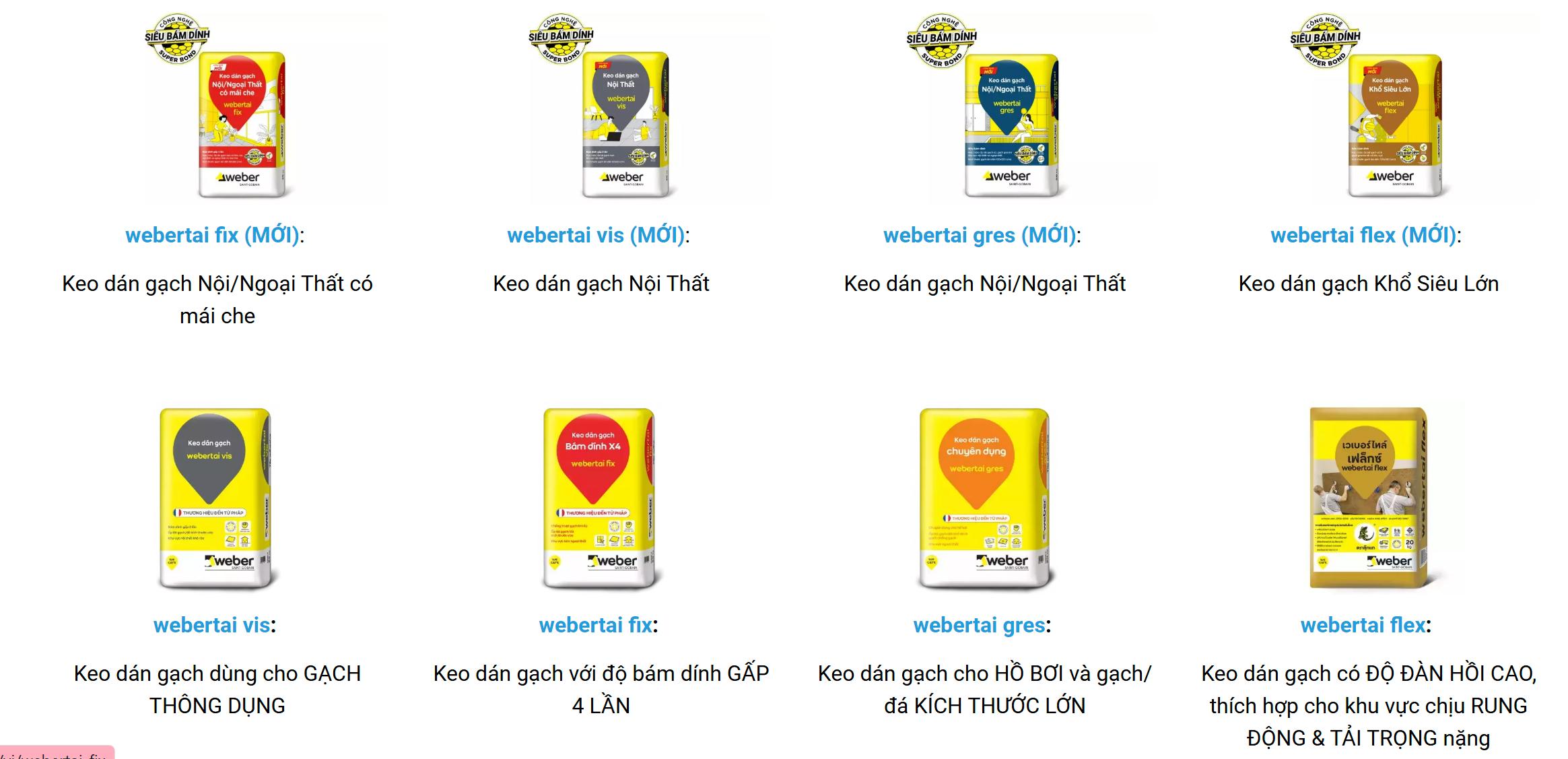 Keo dán gạch weber