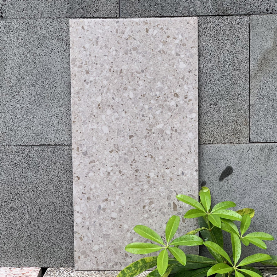 Mẫu gạch terrazzo 30x60 màu xám phổ biến