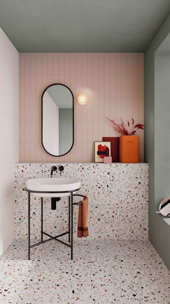 Mẫu gạch terrazzo nhiều màu sắc ốp nhà tắm đẹp