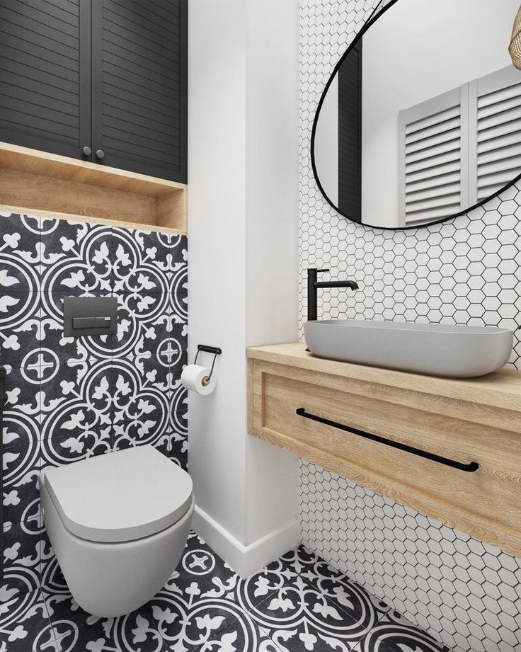 Gạch bông porcelain lát nền nhà tắm