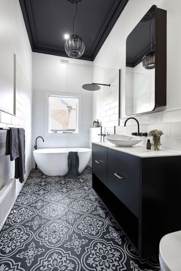 Gạch bông porcelain lát nền nhà tắm