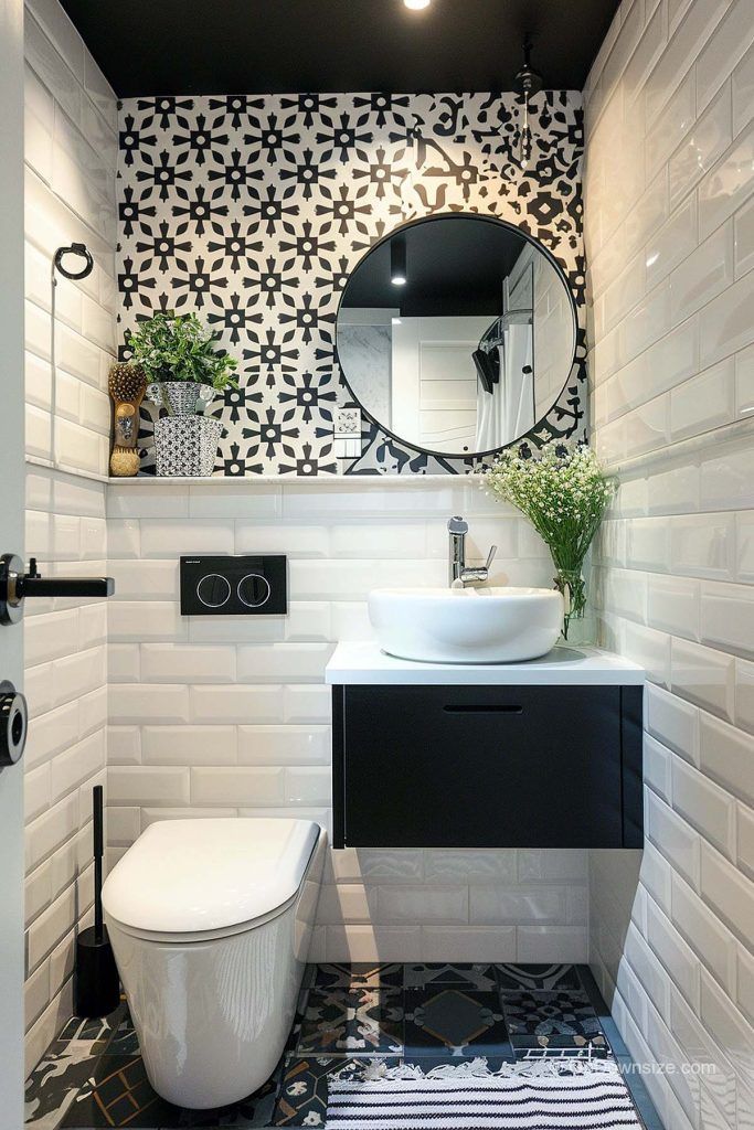 Gạch bông porcelain ốp tường nhà tắm