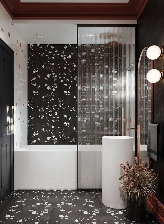 Gạch Terrazzo Màu Đen