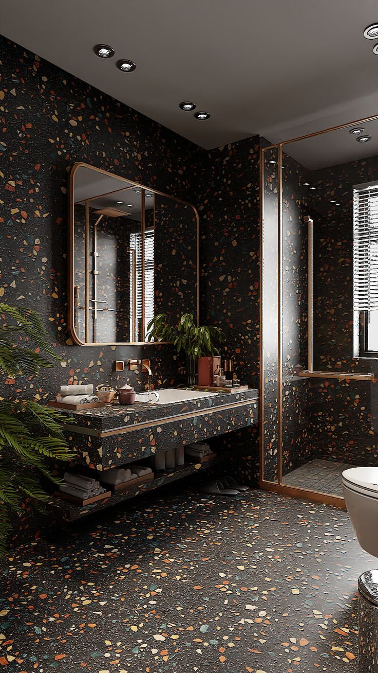 Gạch Terrazzo Màu Đen