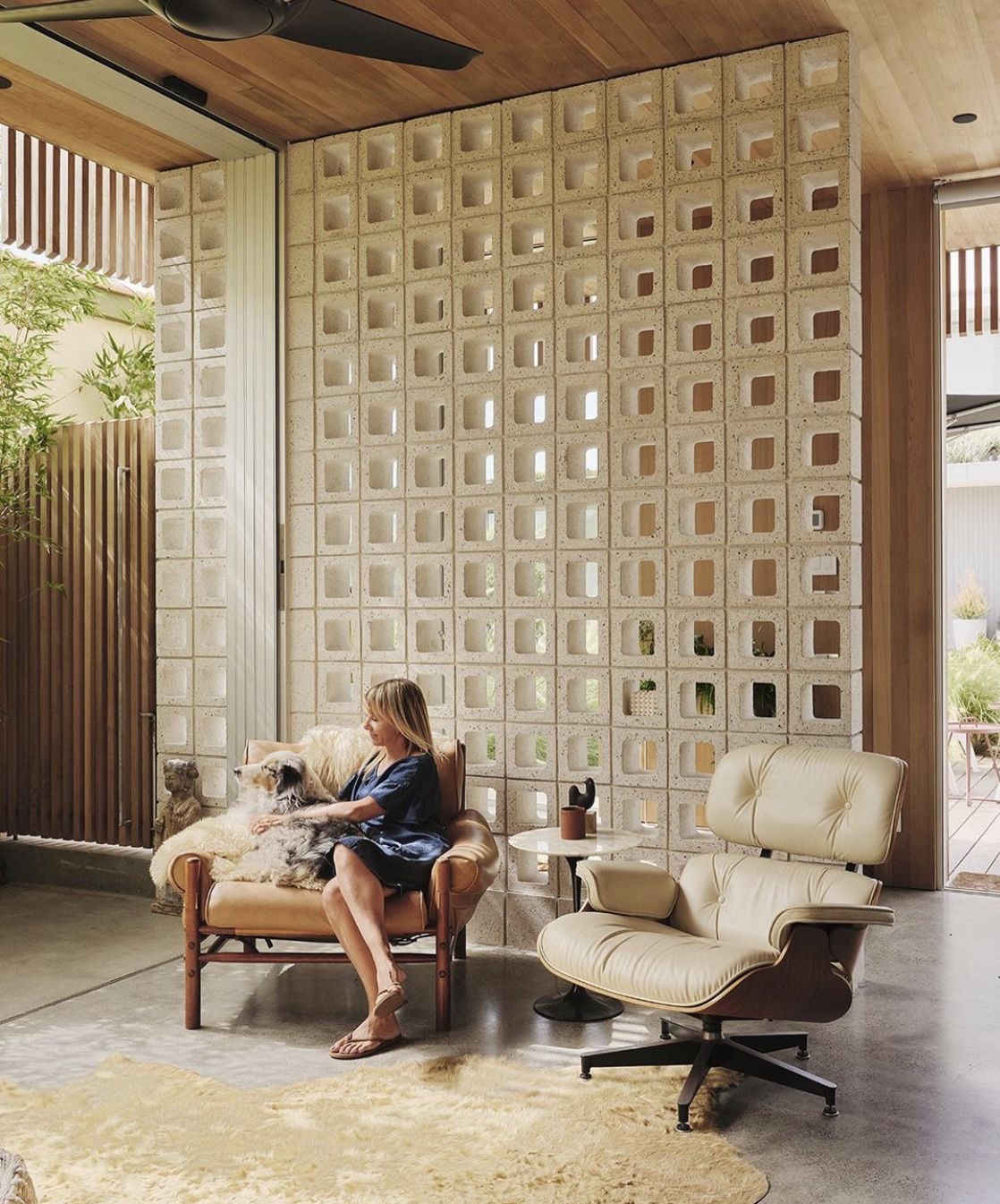 Gạch bông gió làm vách ngăn nội thất
