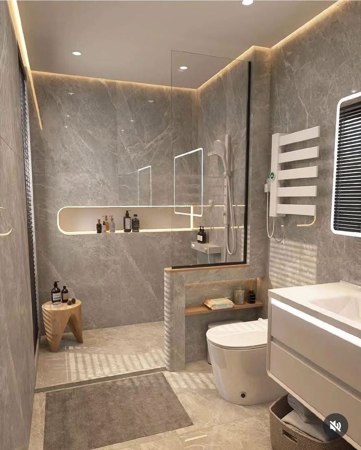 Gạch xám bóng ốp nhà vệ sinh