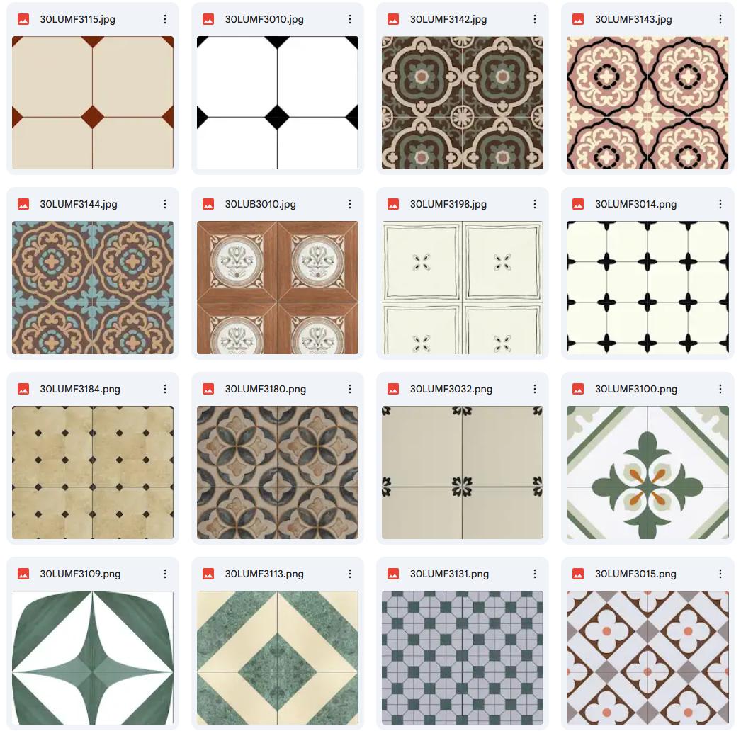 12 mầu gạch bông 30x30