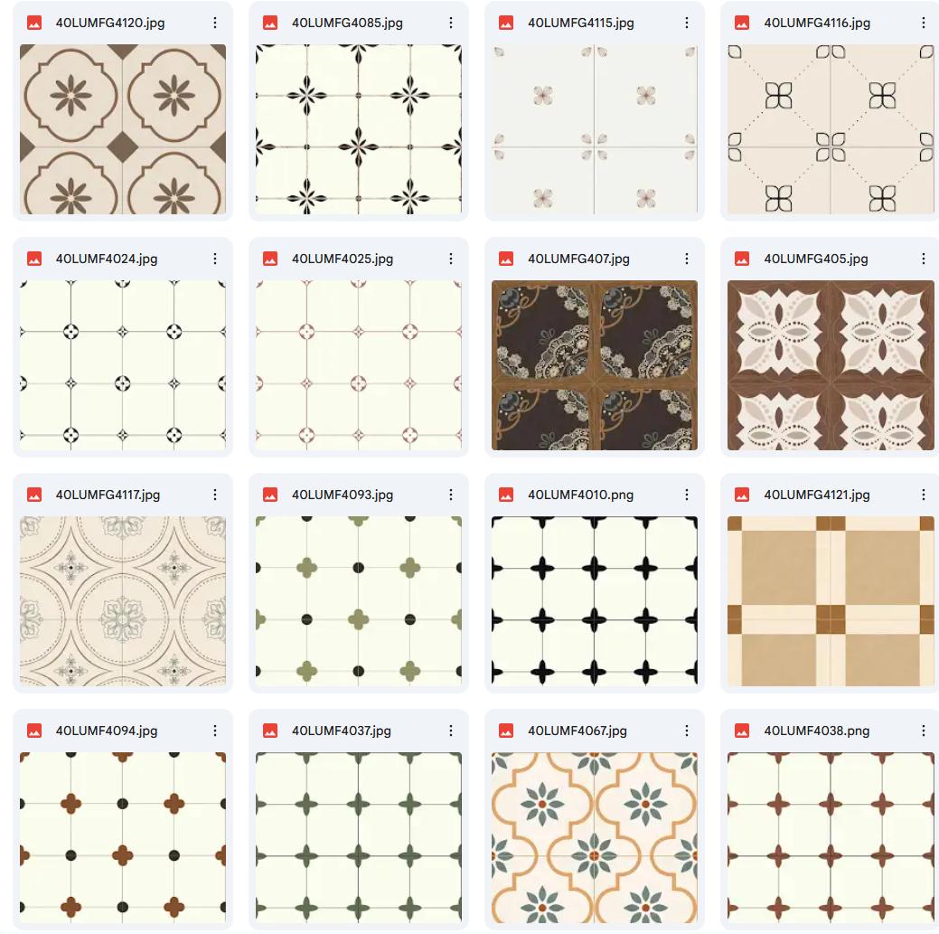 12 mầu gạch bông 40x40