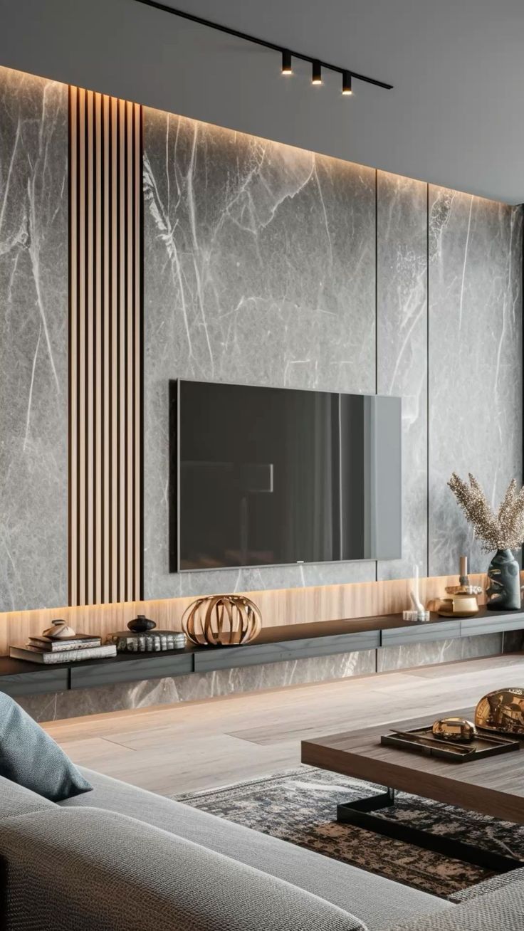 Đá nung kết khổ lớn ốp vách tivi