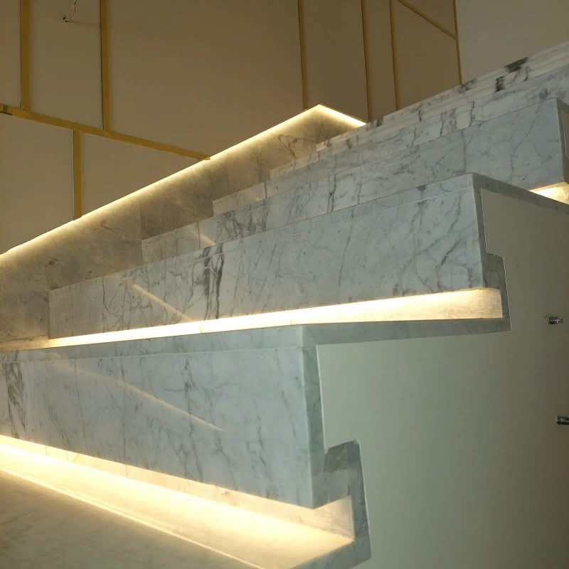 Đá nung kết ốp cầu thang vân Ice Jade Sintered