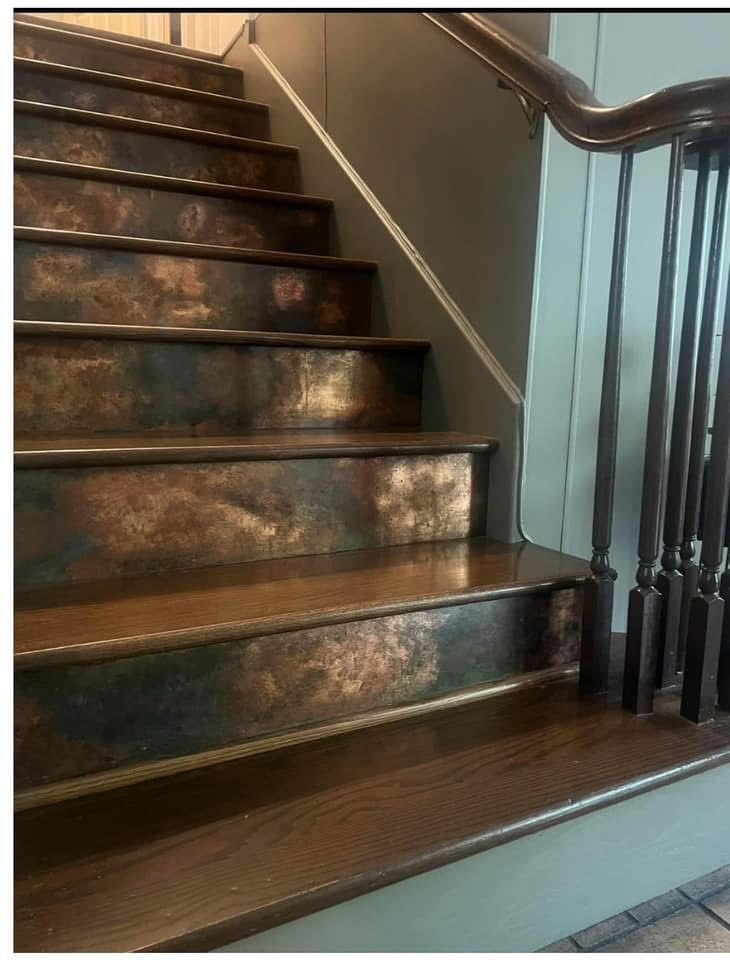 Đá nung kết ốp cầu thang vân Iron Metal Rust