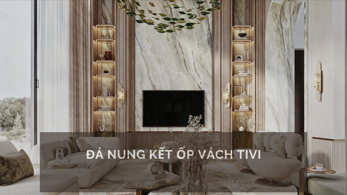 Đá nung kết ốp vách tivi